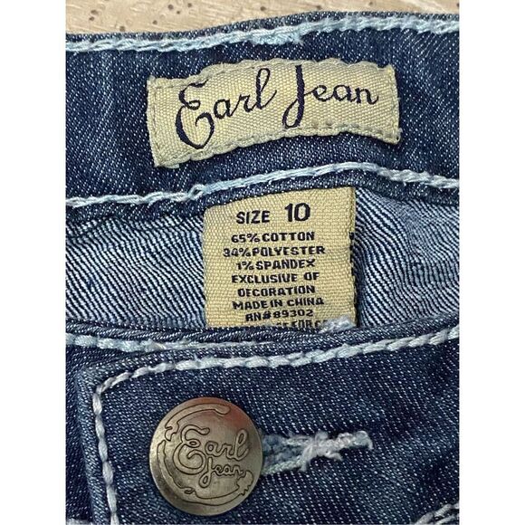 Earl Capri Jeans Stretch Cuffed Cropped Flap Pocket Women’s Size 10 - Picture 3 of 6